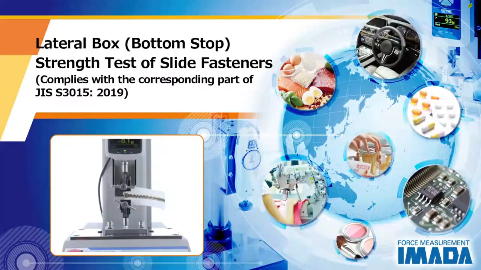 Lateral Box (Bottom Stop) Strength Test of Slide Fasteners (Complies with the corresponding part of JIS S 3015: 2019)